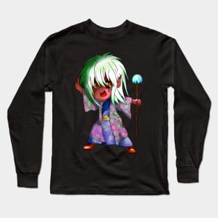 dark elf sorcerer for anime and manga fans Long Sleeve T-Shirt